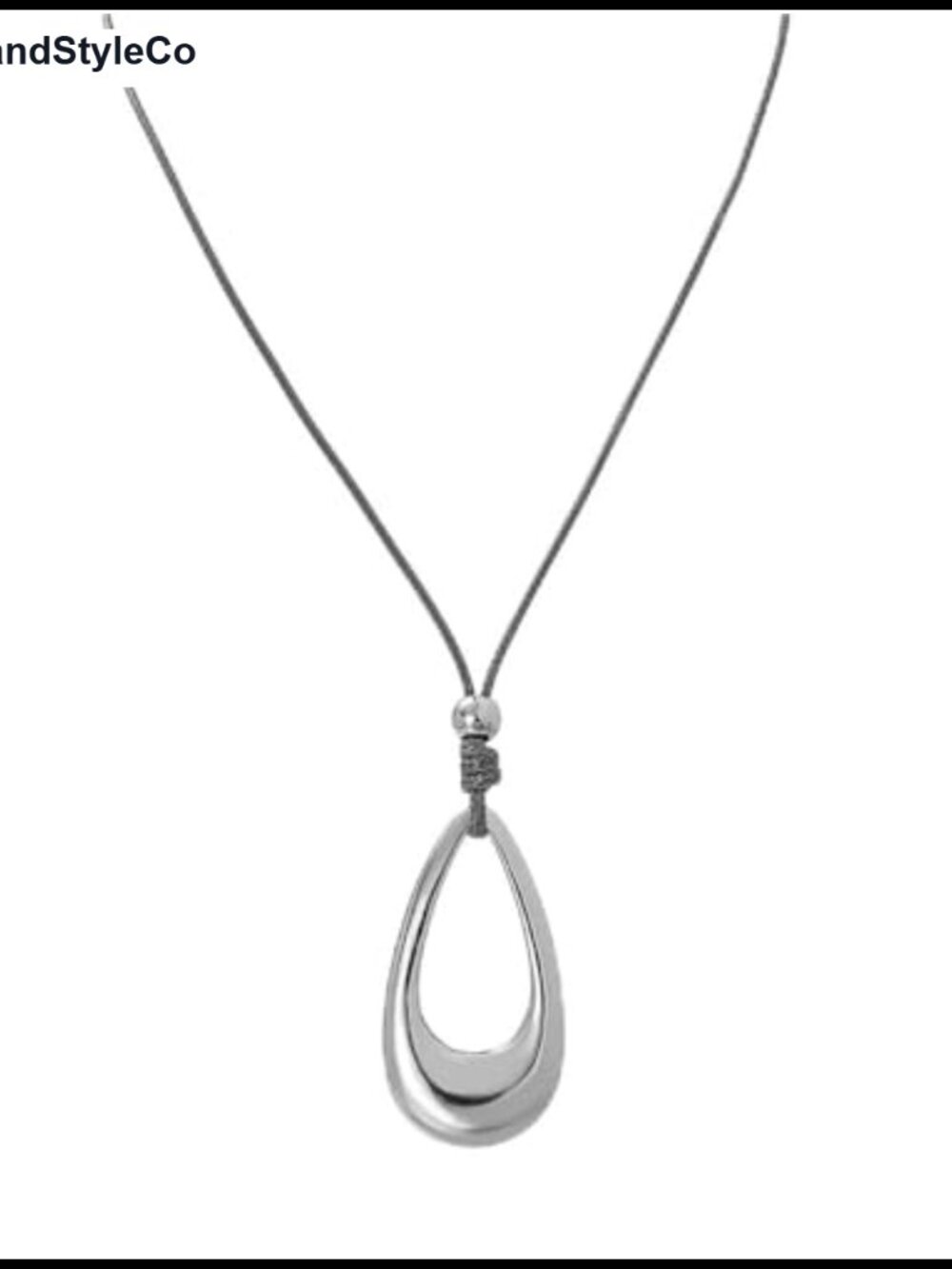 Teardrop Hollow Pendant Cord Necklace Women Minimalist Adjustable